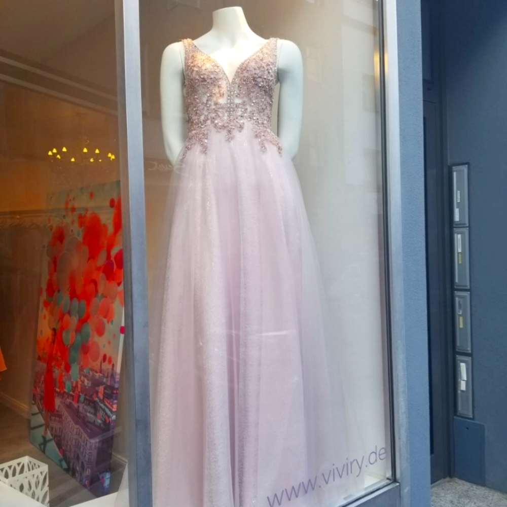 Blush pink wedding dress or evening gown by VIVIRY Germany, NWT